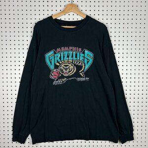Memphis Grizzlies Vintage Black‎ Graphic T Shirt Size Large Long Sleeve NBA RARE